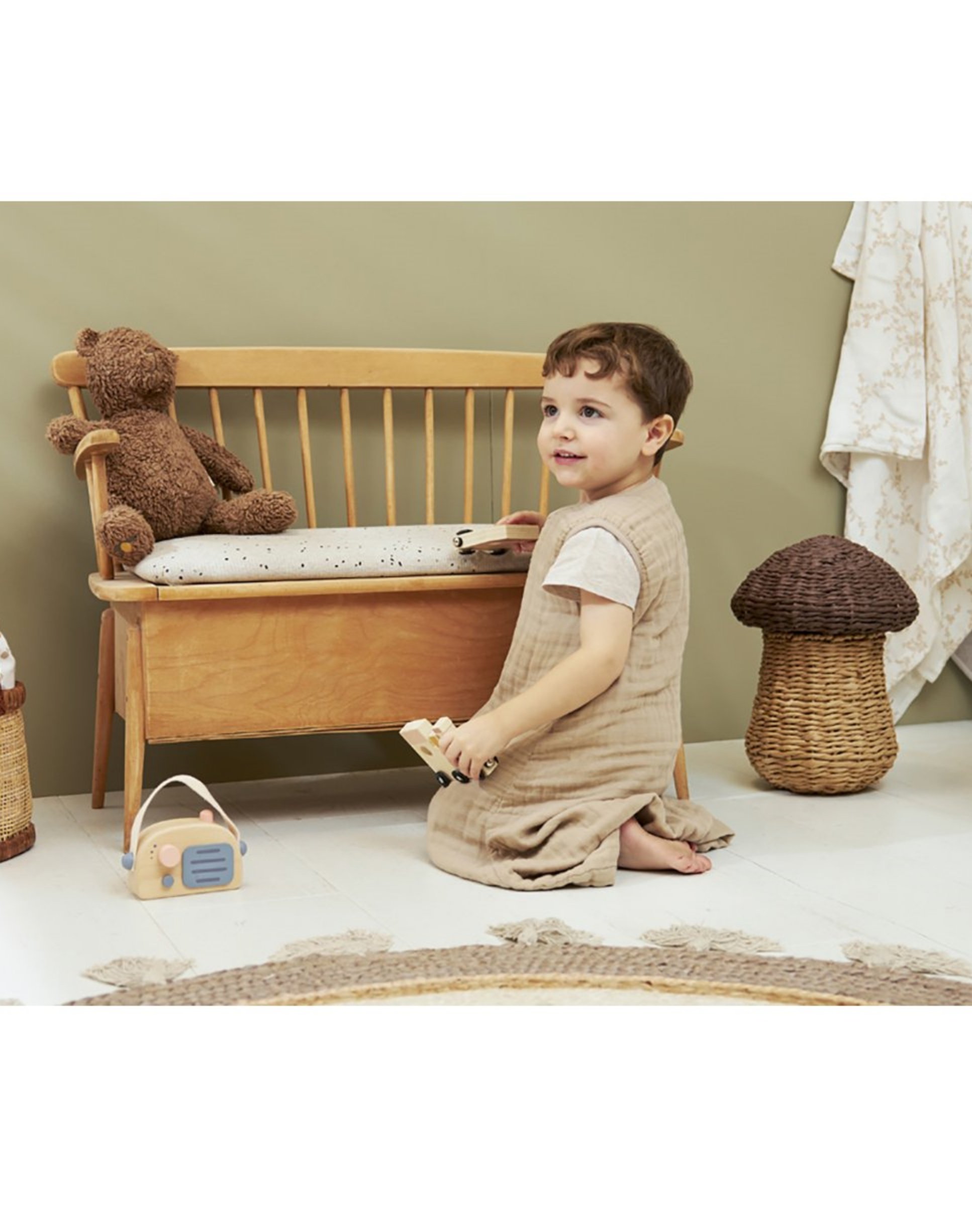 Pijama de bebé de muselina verano prelavada sin mangas - Meyco - Beige Beige-4