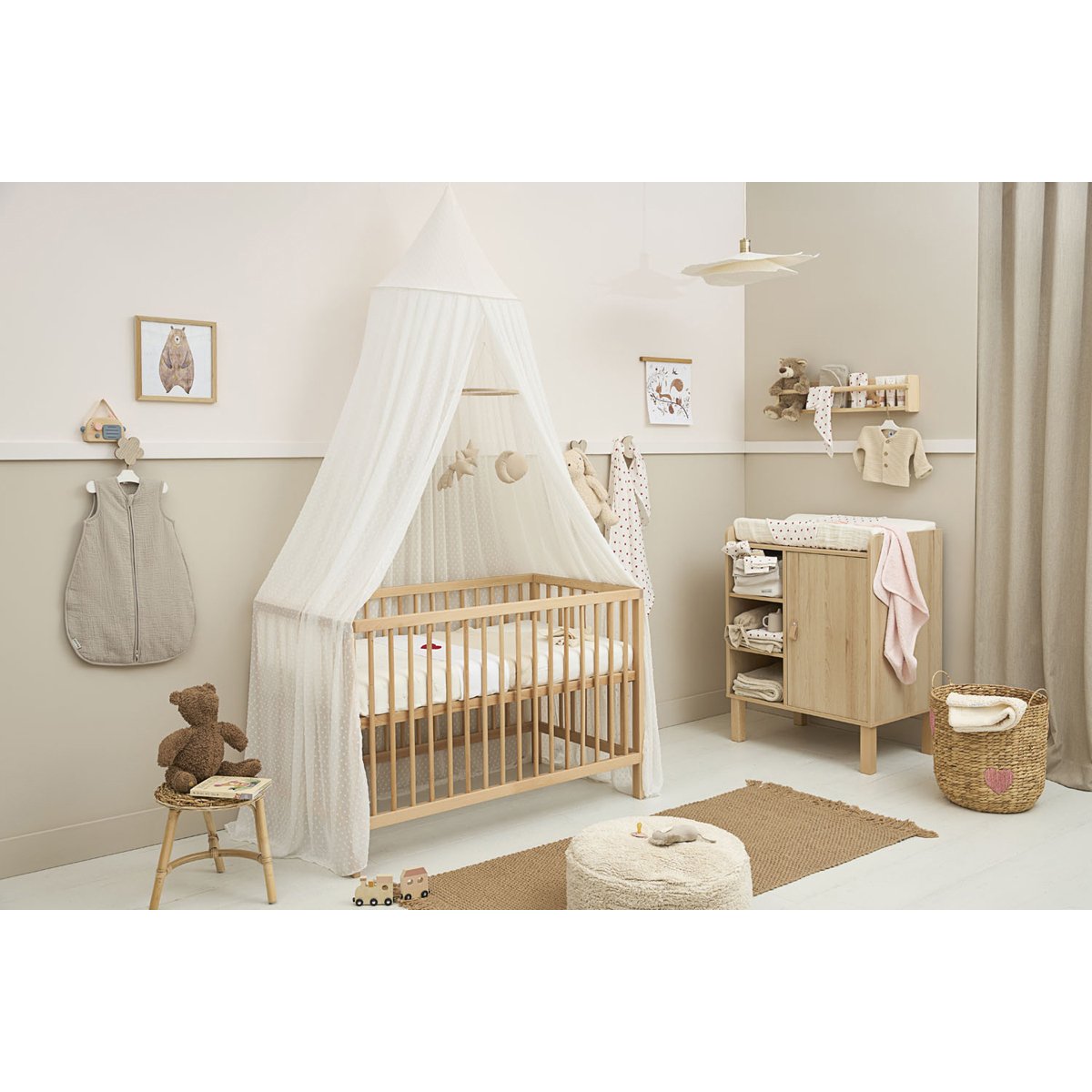 Dosel para cuna 55x240 cm Meyco - Blanco iceberg Blanco iceberg-3