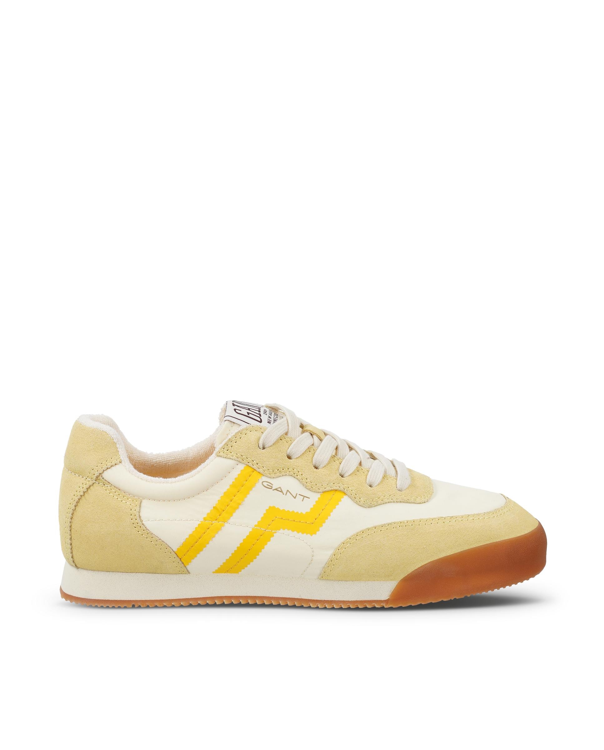 Imagen 0 de Zapatillas deportivas de mujer de piel con cordones Amarillo