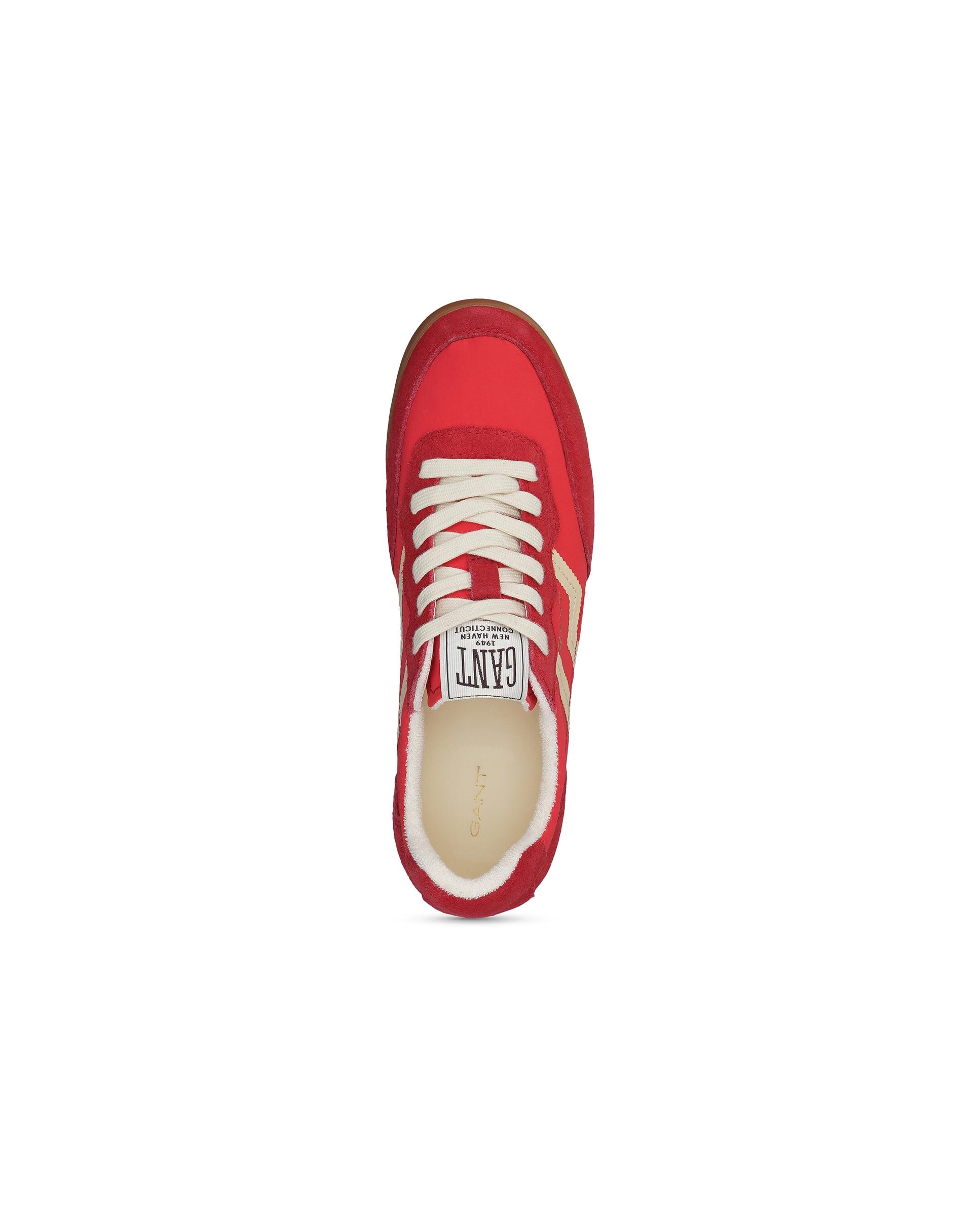 Zapatillas deportivas de mujer de piel con cordones - Gant - Rojo Rojo-4