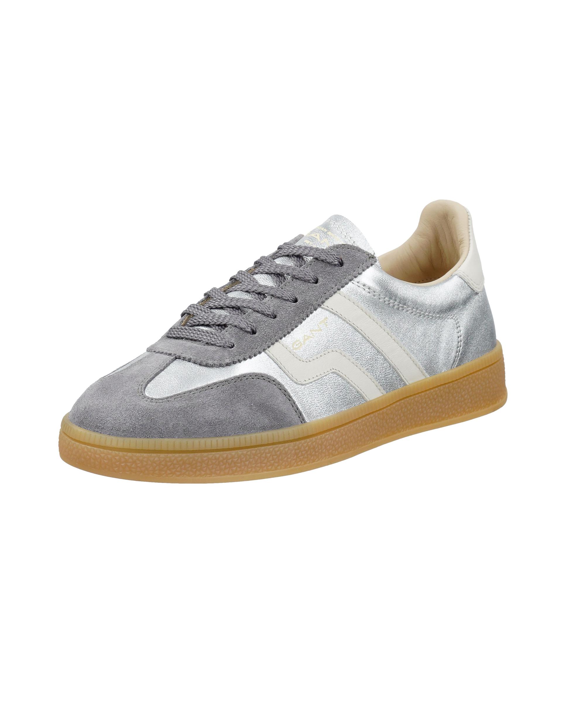 Zapatillas deportivas de mujer de piel con cordones - Gant - Plata Plata-2