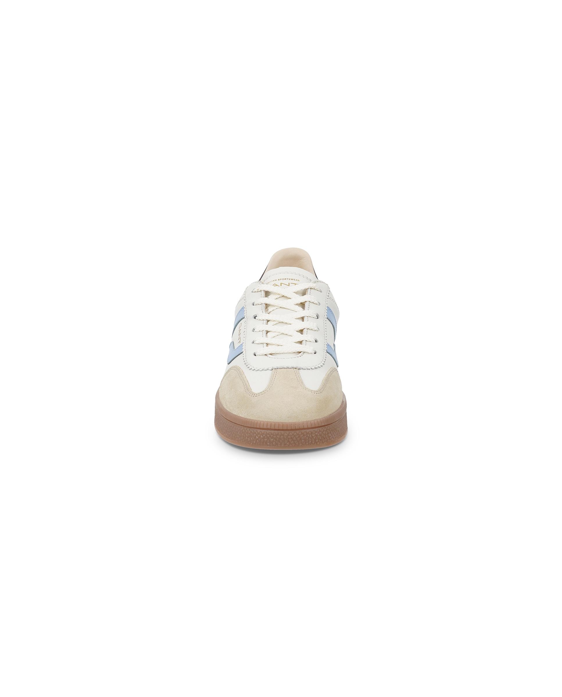 Zapatillas deportivas de mujer de piel con cordones - Gant - Blanco / Azul Blanco / Azul-3
