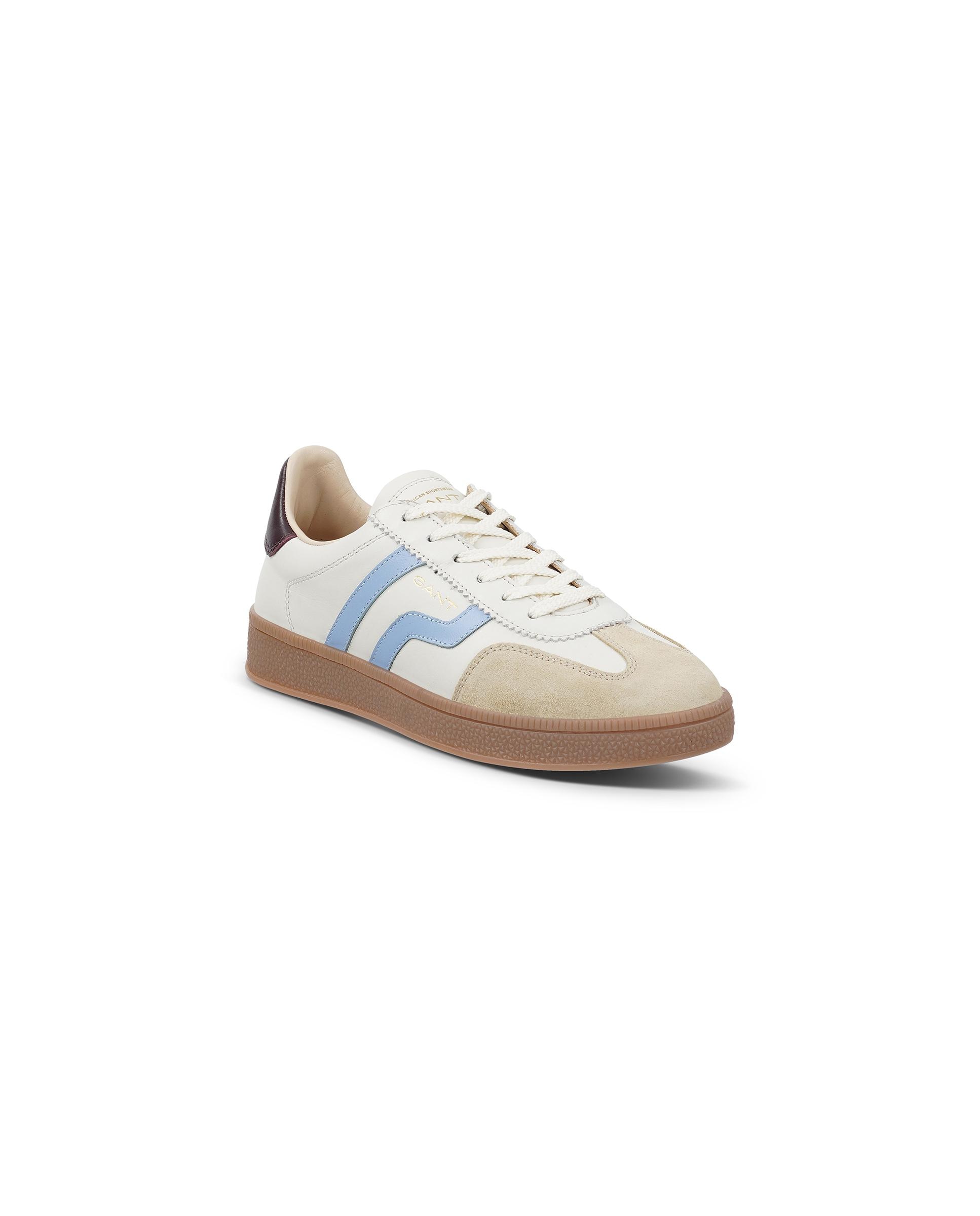 Zapatillas deportivas de mujer de piel con cordones - Gant - Blanco / Azul Blanco / Azul-2