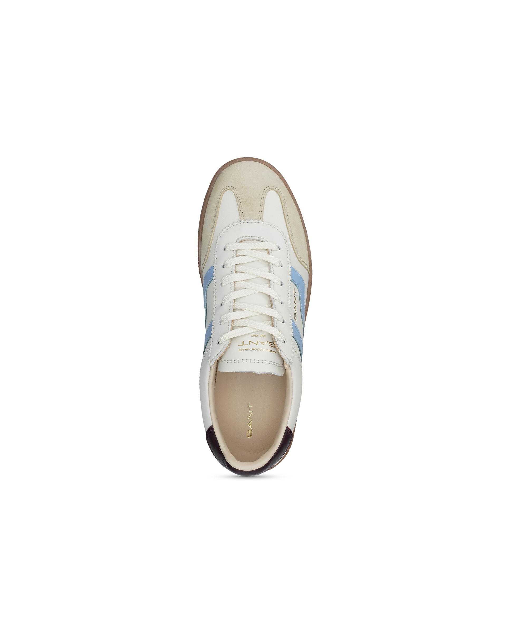 Zapatillas deportivas de mujer de piel con cordones - Gant - Blanco / Azul Blanco / Azul-4