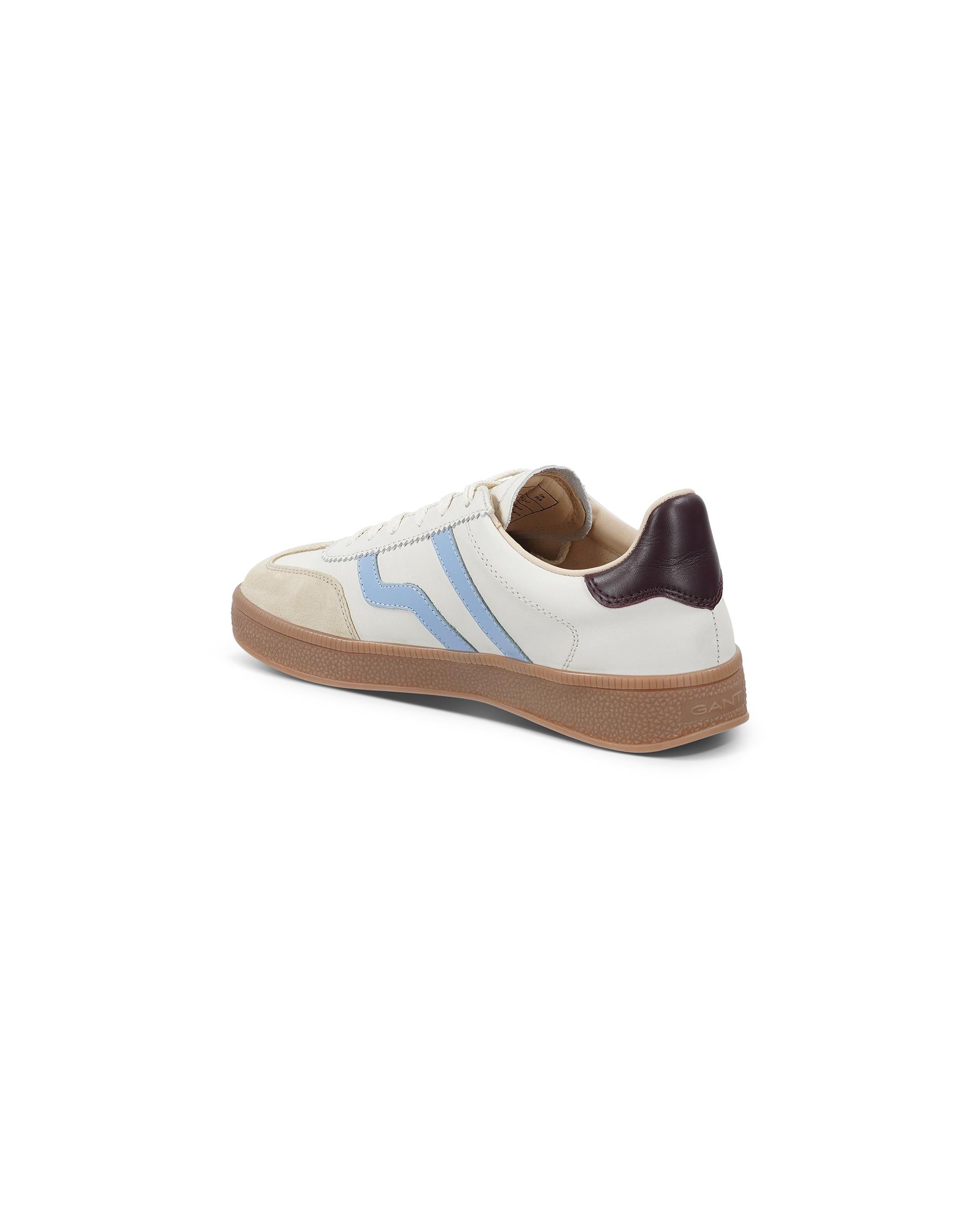 Zapatillas deportivas de mujer de piel con cordones - Gant - Blanco / Azul Blanco / Azul-5
