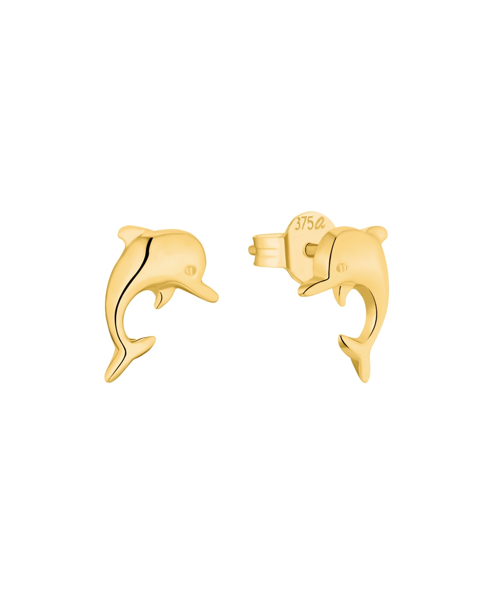 Imagen 0 de Pendientes infantil de acero inoxidable delfin Dorado
