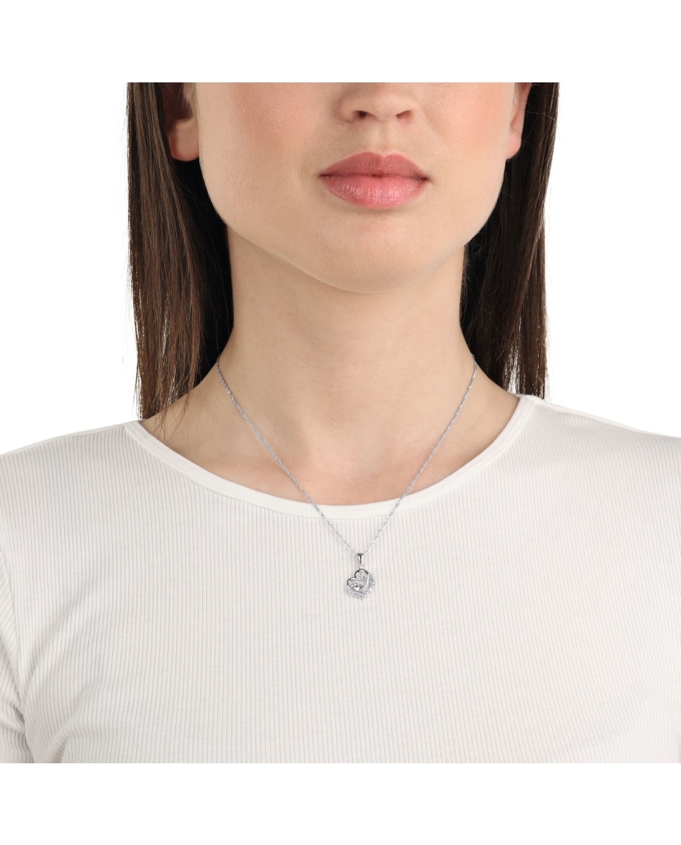 Imagen 5 de Collares de plata de ley 925 y circonita sintética con corazón - Amor - Plata Plata