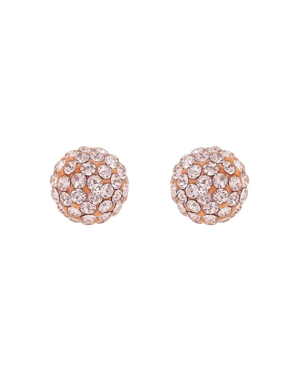 Pendientes de botóncon piedra de plata de ley 925 y cristal - Amor - Oro Oro-3
