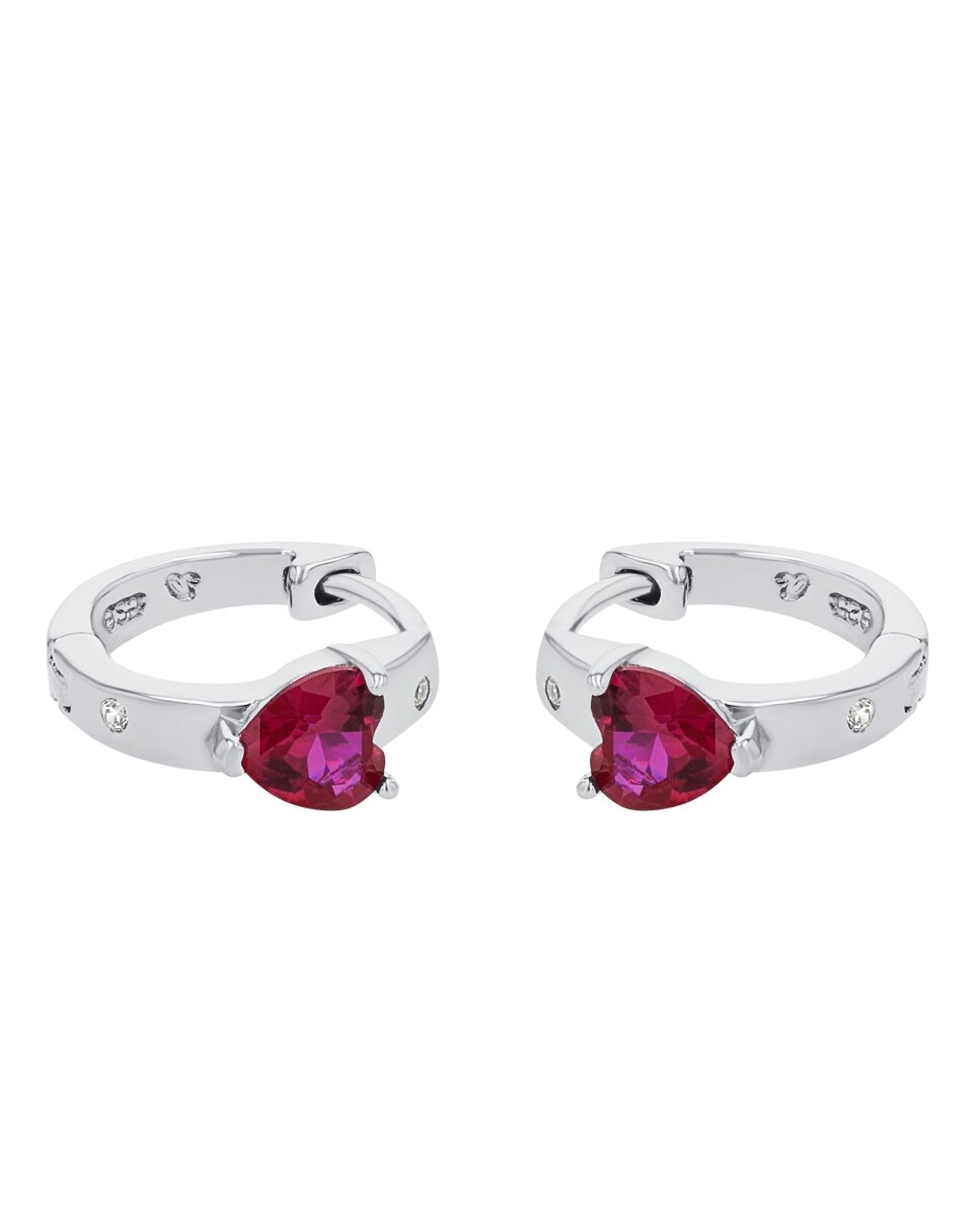 Pendiente Amor de plata 925 Corazón - Rosa Rosa-4