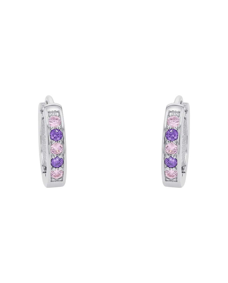 Imagen 3 de Pendientes infantil de plata de ley 925 piedra - Amor - Plateado Plateado