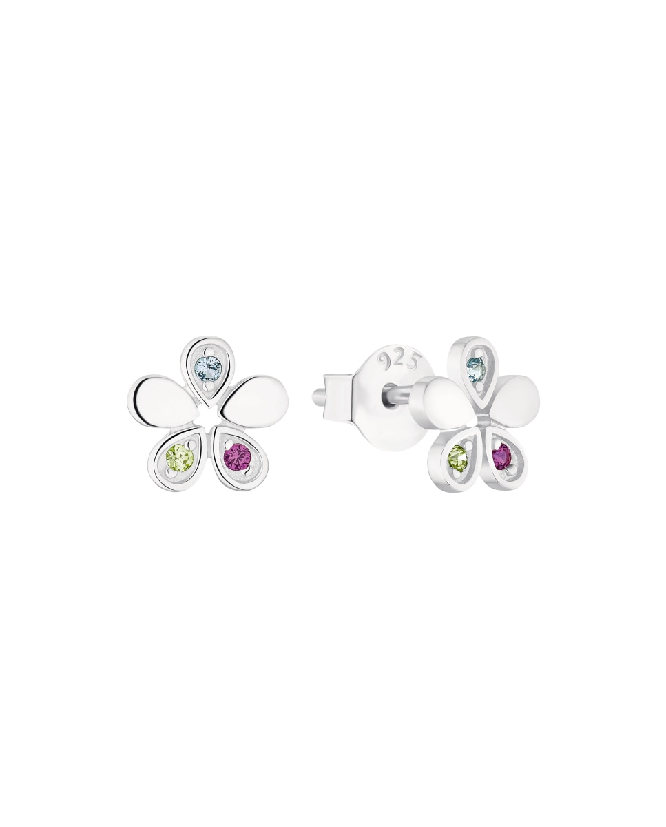 Pendiente Amor de plata 925 Flor - Multicolor Multicolor-2