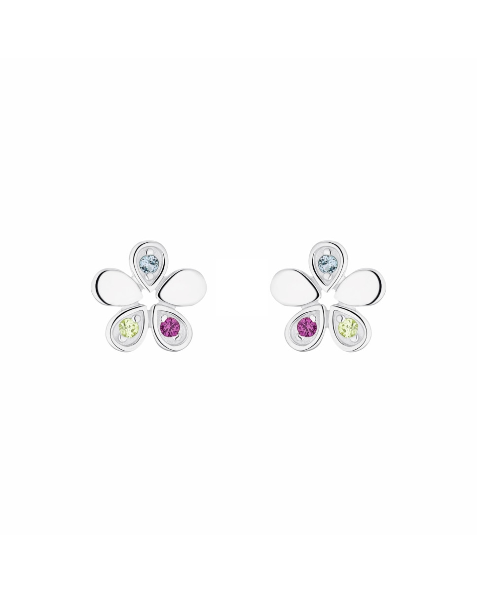 Pendiente Amor de plata 925 Flor - Multicolor Multicolor-3