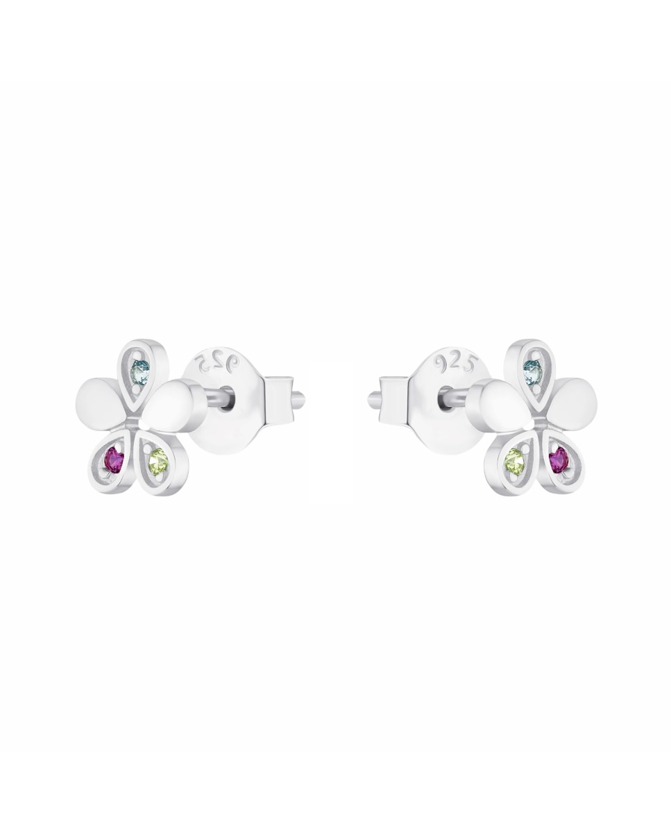 Pendiente Amor de plata 925 Flor - Multicolor Multicolor-4