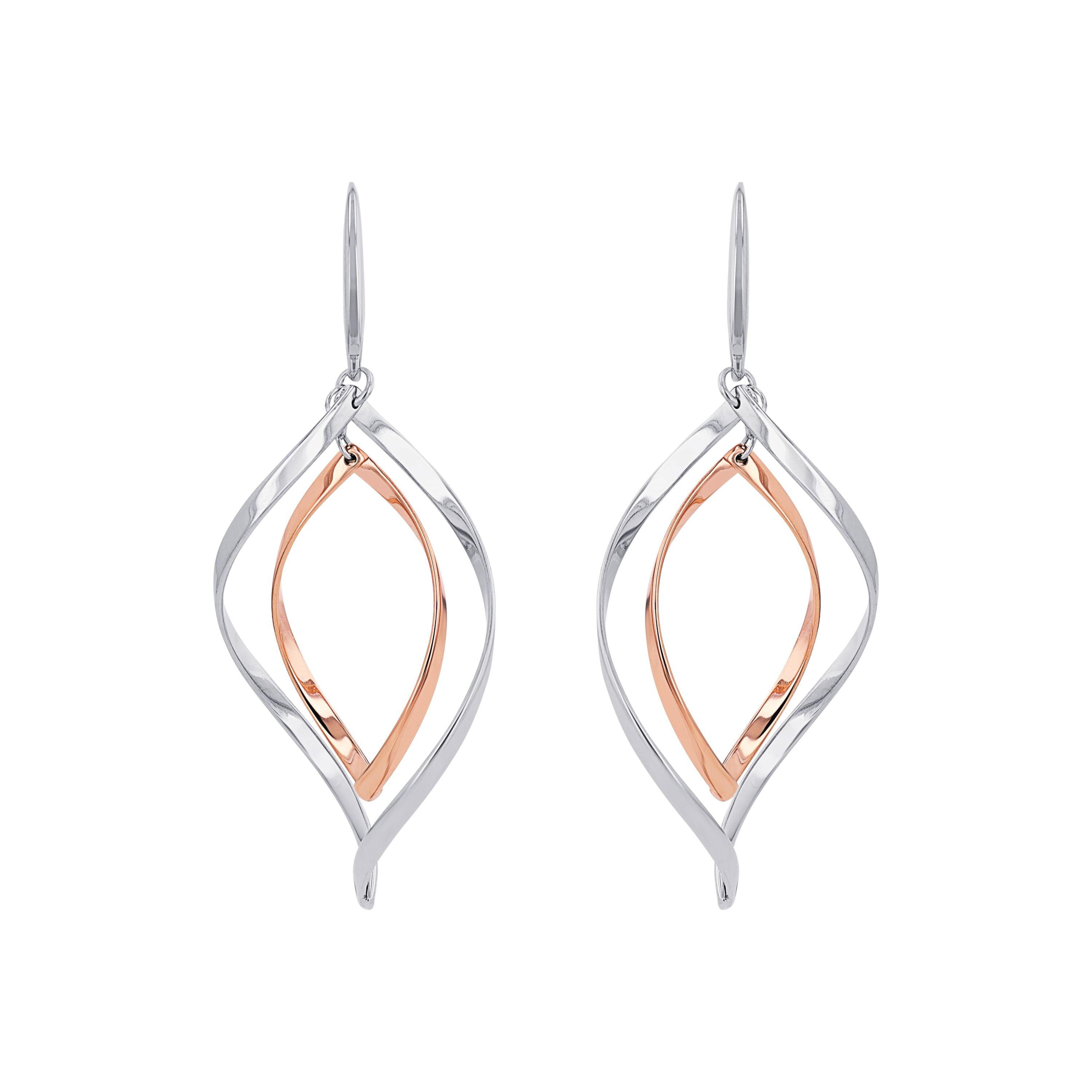 Pendiente colgante de acero inoxidable - Amor - Bicolor Bicolor-3
