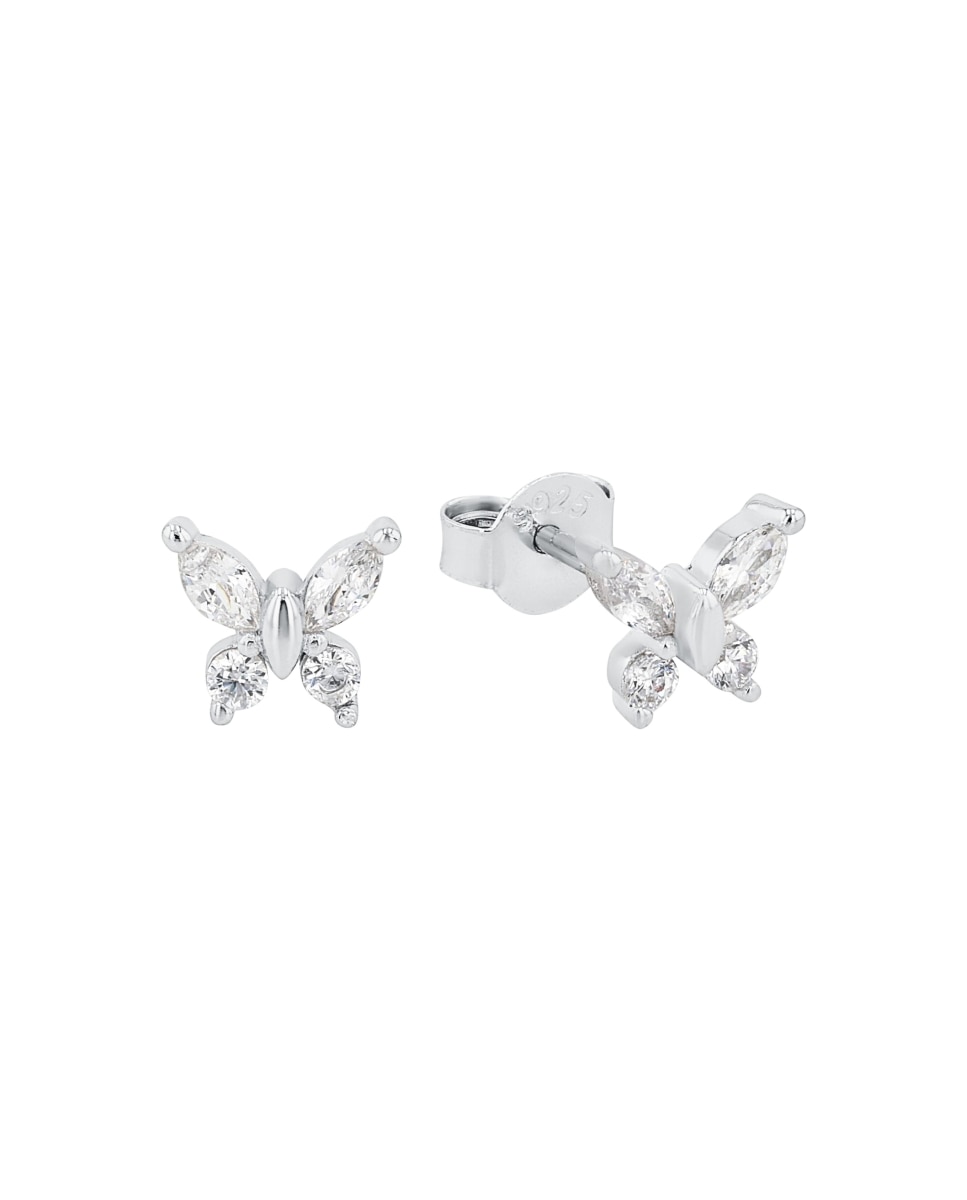 Imagen 0 de Pendiente Amor de plata 925 Mariposa Blanco