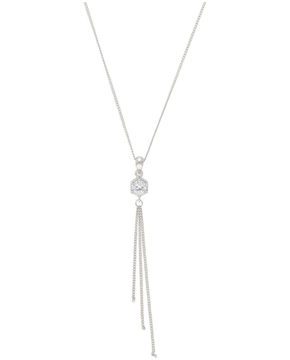 Cadena con colgante de plata de ley 925 y circonita sintética - Amor - Plata Plata-2