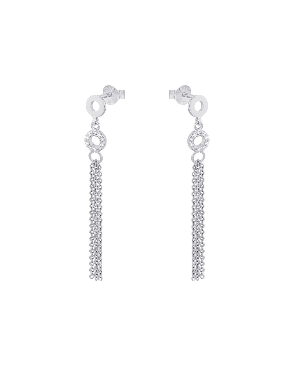 Pendientes colgante de plata de ley 925 y circonita sintética - Amor - Plata Plata-4
