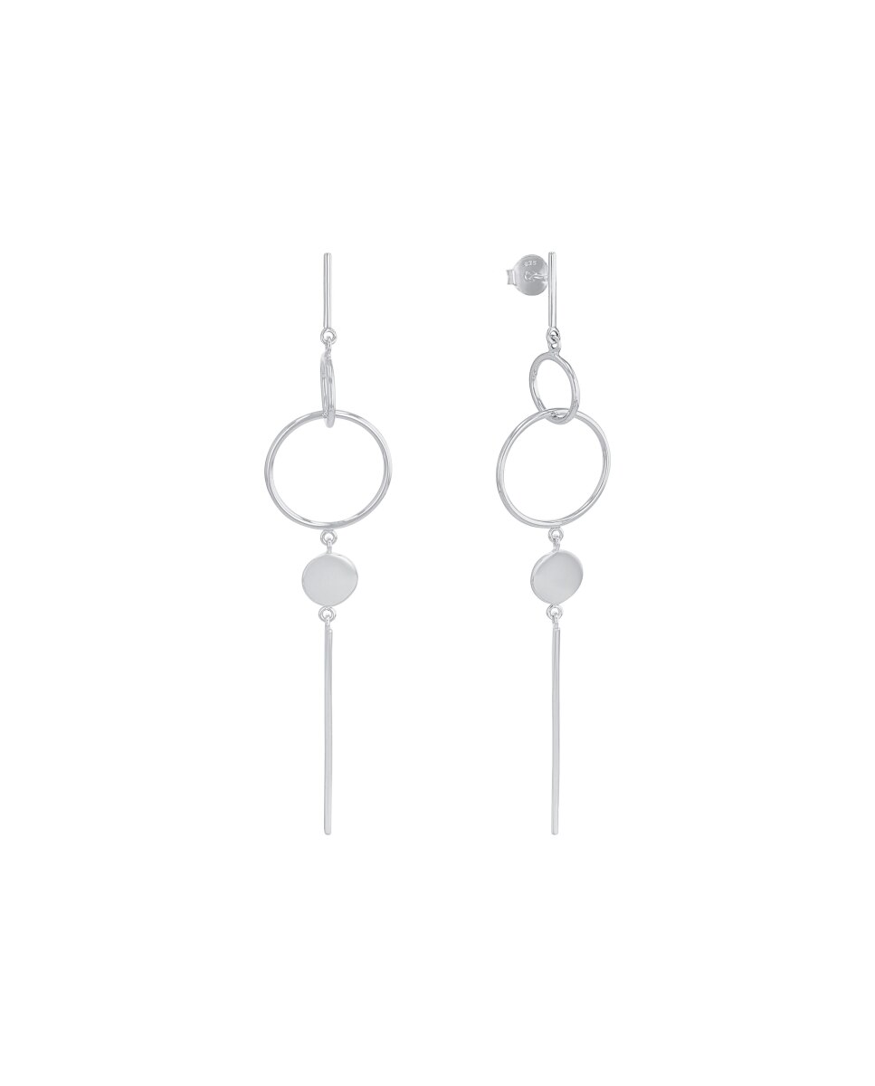 Pendientes colgante de plata de ley 925 - Amor - Plata Plata-2