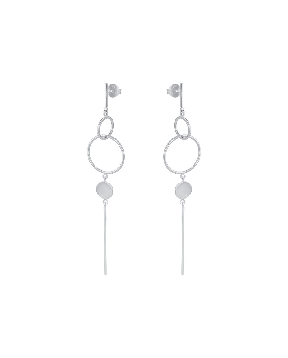 Pendientes colgante de plata de ley 925 - Amor - Plata Plata-4