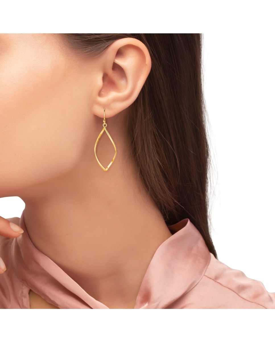 Pendientes colgante de plata de ley 925 - Amor - Oro Oro-4