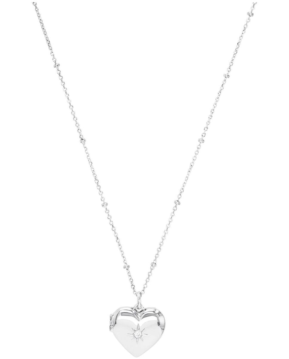 Imagen 0 de Cadena con colgante de plata de ley 925 y circonita sintética con corazón Plata