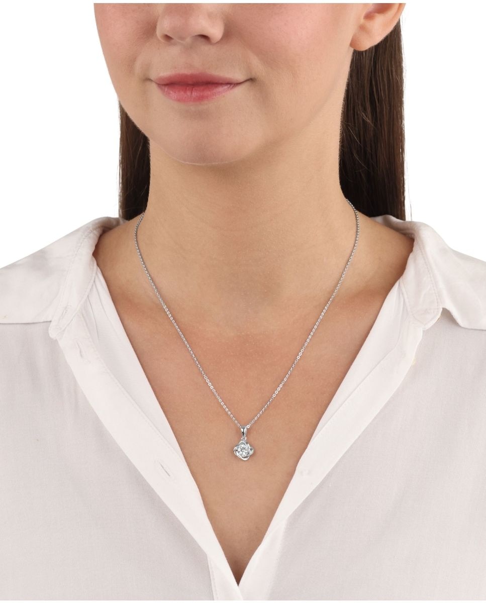 Collares de plata de ley 925 y circonita sintética Plata Amor Plata-5