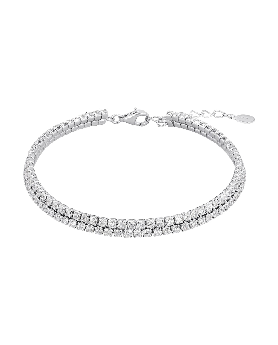Pulsera de plata de ley 925 y circonita sintética - Amor - Plata Plata-2
