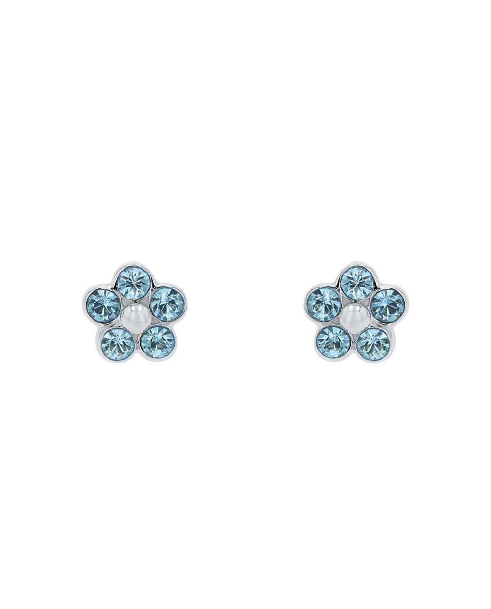 Pendientes infantil de plata de ley 925 piedra - Amor - Plateado Plateado-3