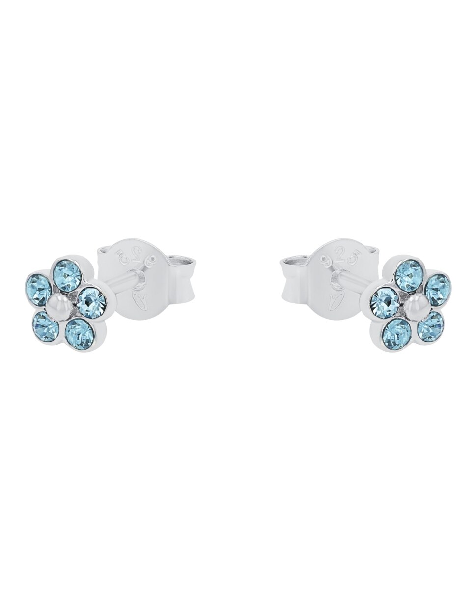 Pendientes infantil de plata de ley 925 piedra - Amor - Plateado Plateado-4