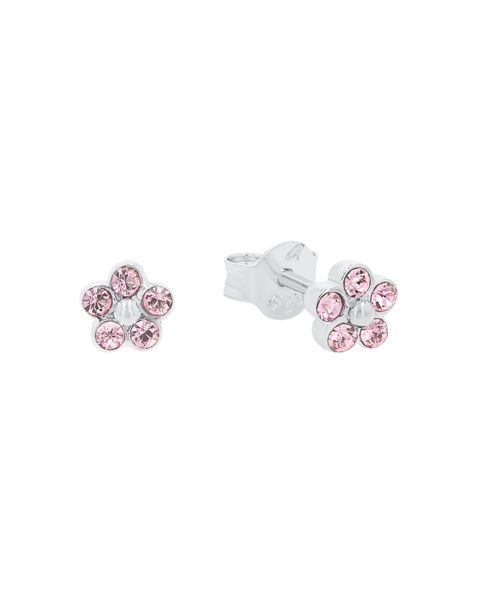 Pendientes infantil de plata de ley 925 piedra - Amor - Plateado Plateado-2