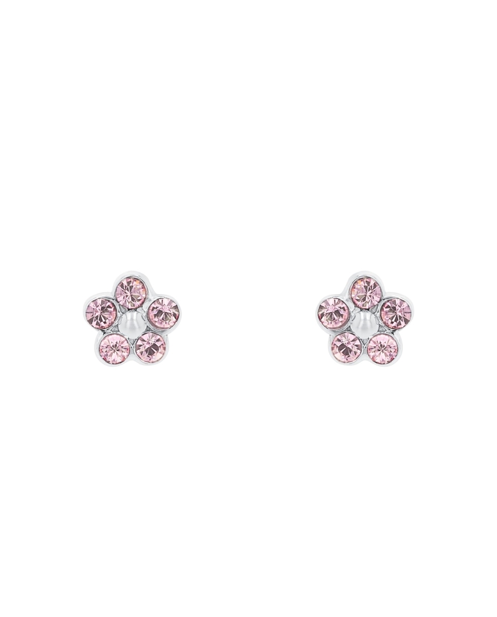 Pendientes infantil de plata de ley 925 piedra - Amor - Plateado Plateado-3