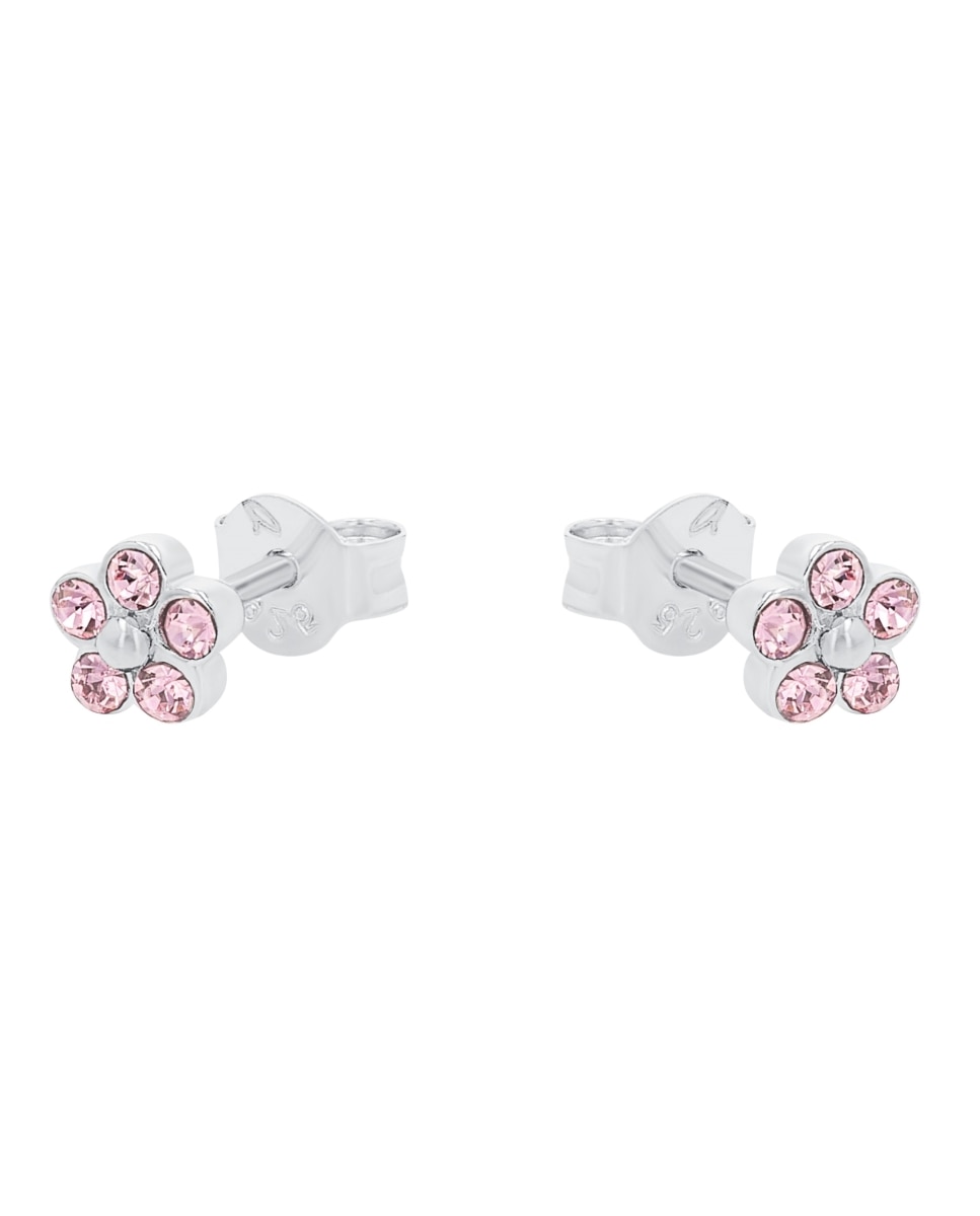 Pendientes infantil de plata de ley 925 piedra - Amor - Plateado Plateado-4