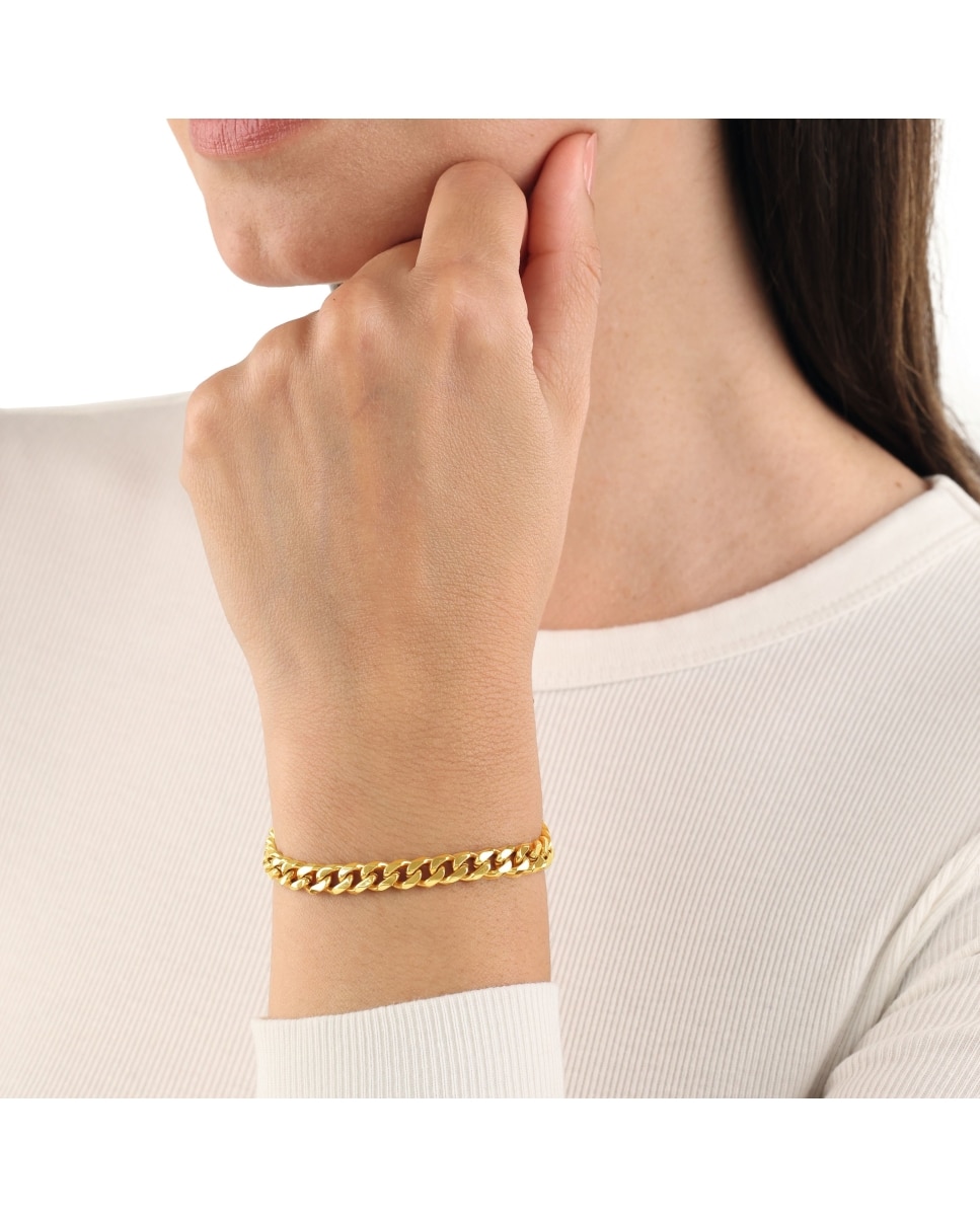 Imagen 2 de Pulsera de eslabones de acero inoxidable - Amor - Oro Oro