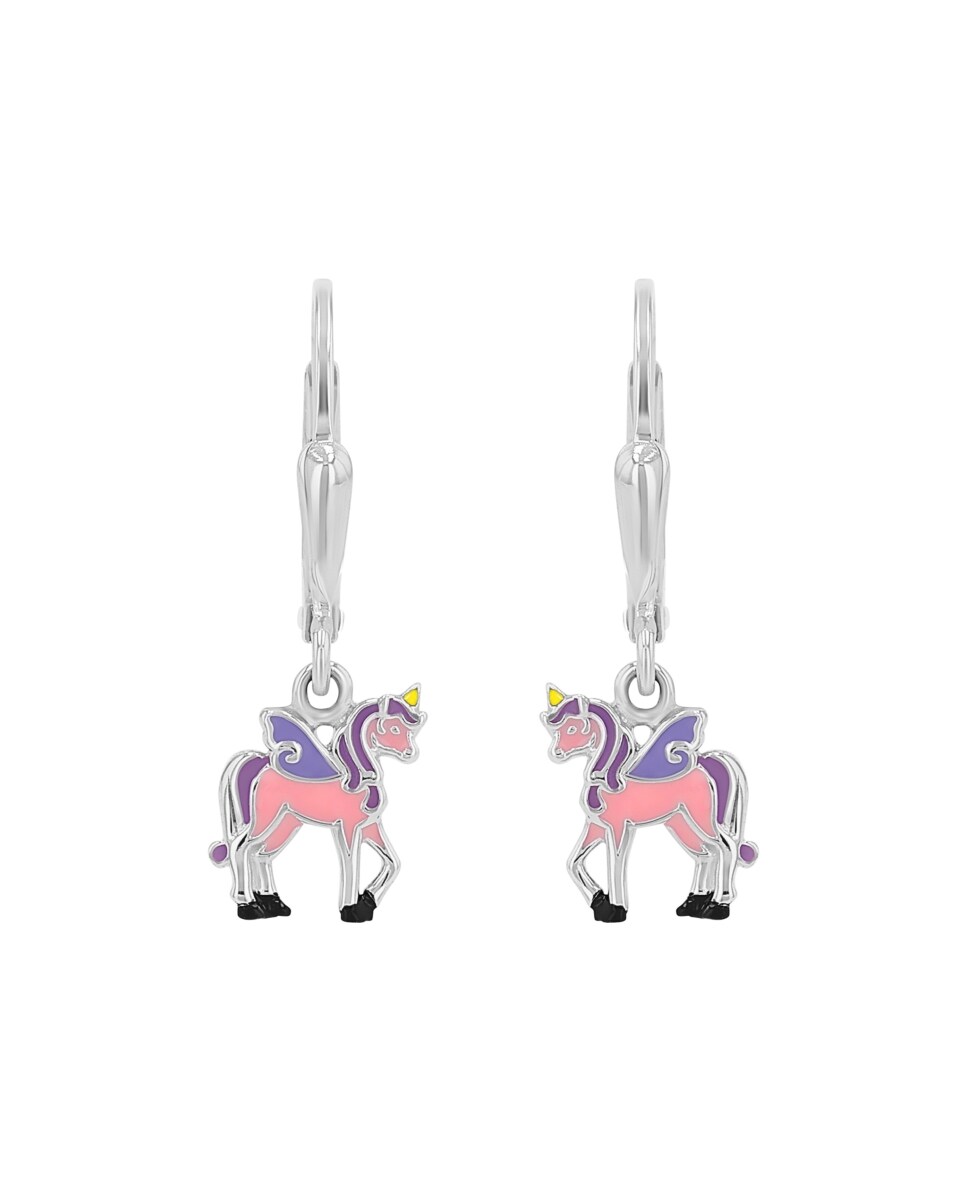Pendientes de niña de plata multicolor Multicolor-5