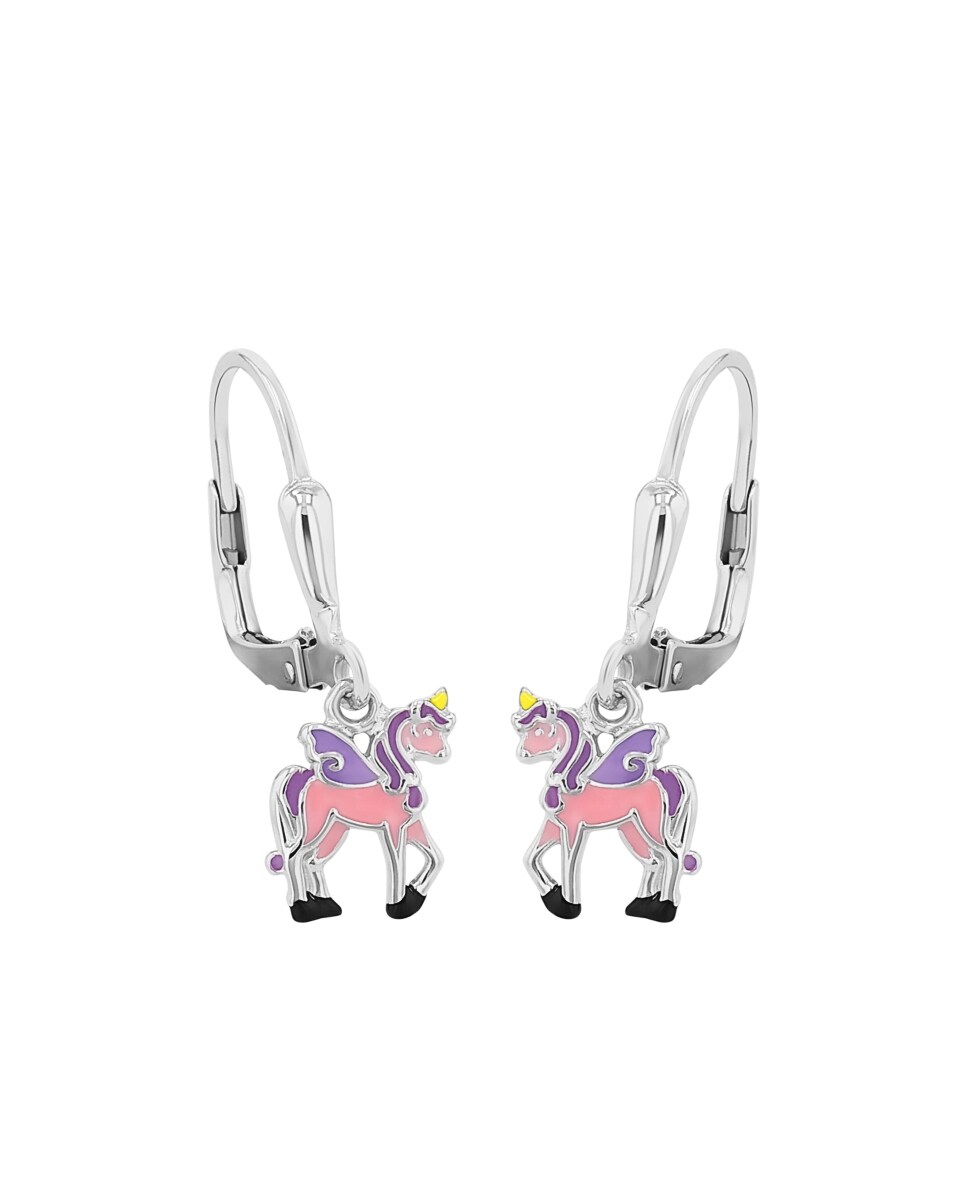 Pendientes de niña de plata multicolor Multicolor-3