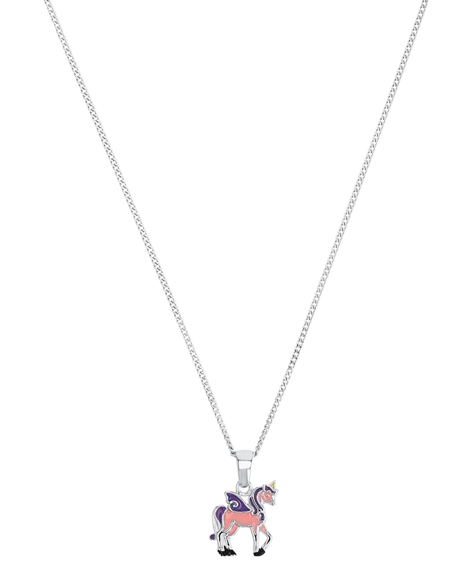 Imagen 2 de Collar para niñas, plata de ley 925 | unicornio - Lily Princesa - Plata Plata