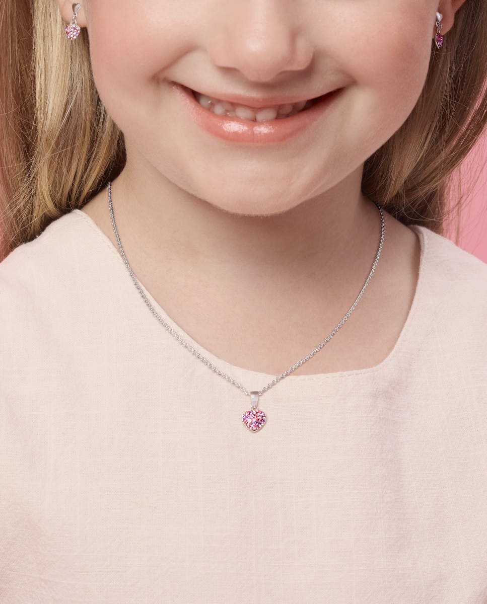 Collares con colgante para niñas, de ley 925 | corazón - Lily Princesa - Plata Plata-6