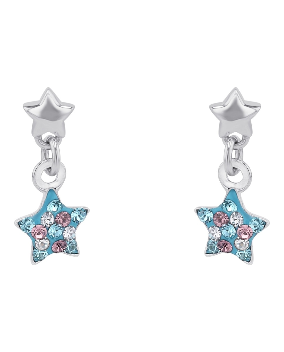 Pendiente colgante para niñas, plata de ley 925 | estrella - Lily Princesa - Plata Plata-3