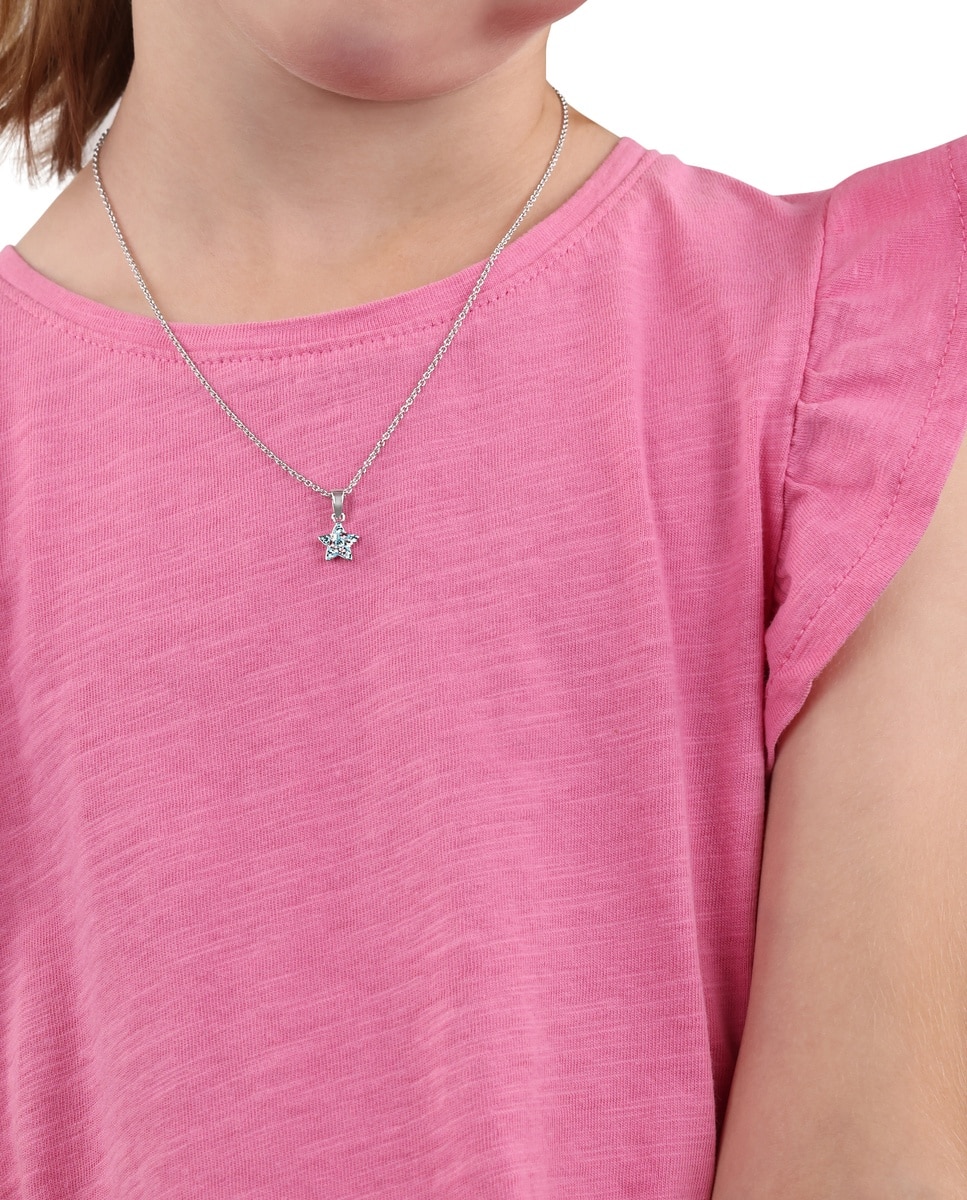 Collares con colgante para niñas, de ley 925 | estrella - Lily Princesa - Plata Plata-4