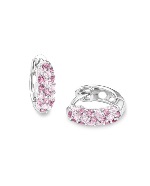 Imagen 0 de Pendientes de niña de plata multicolor con circonitas