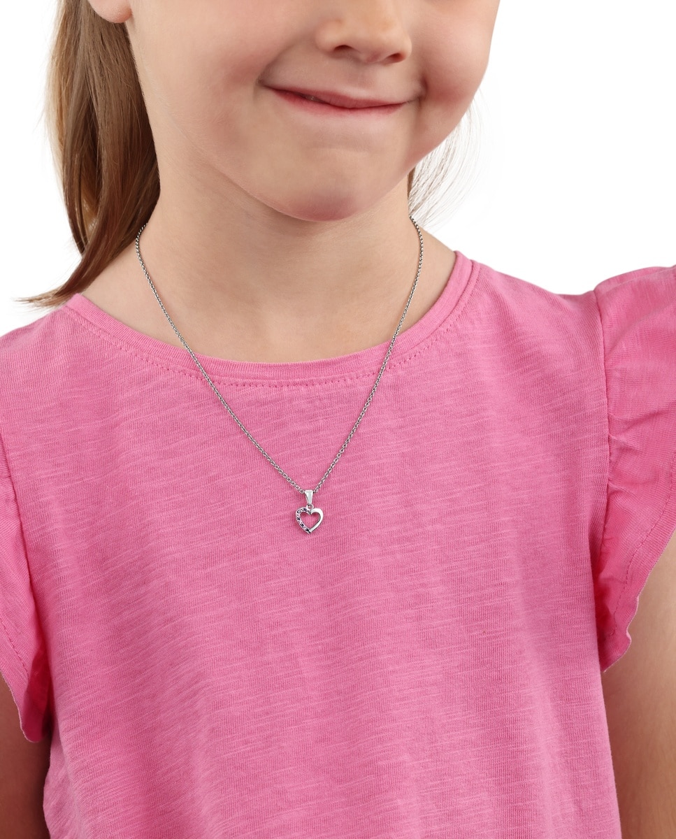 Collares con colgante para niñas, de ley 925 | corazón - Lily Princesa - Plata Plata-4