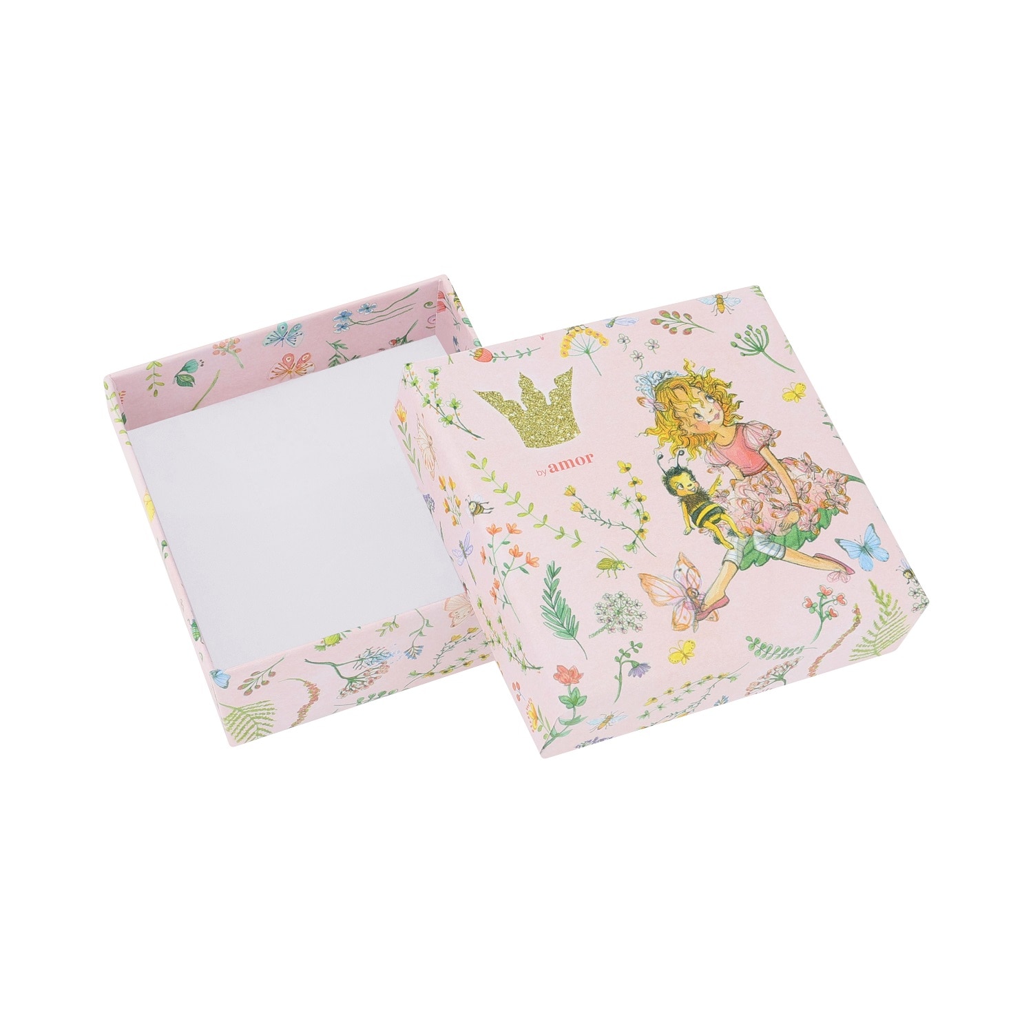 Pendiente de botón para niñas, de ley 925 | corazón - Lily Princesa - Plata Plata-6