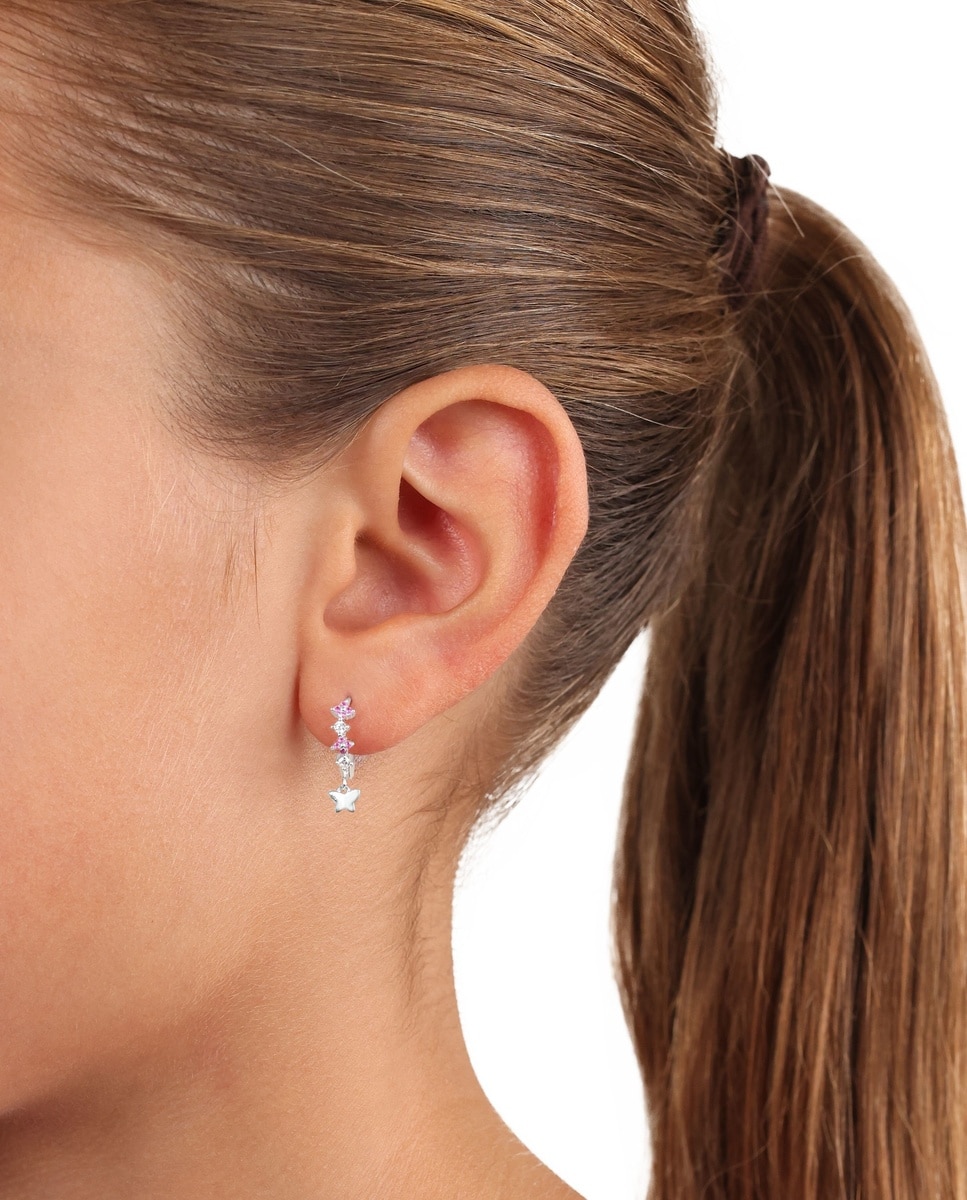 Aro para niñas, de ley 925 | mariposa - Lily Princesa - Plata Plata-4