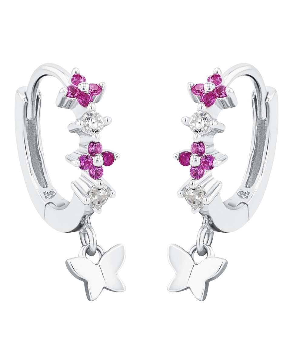 Aro para niñas, de ley 925 | mariposa - Lily Princesa - Plata Plata-5