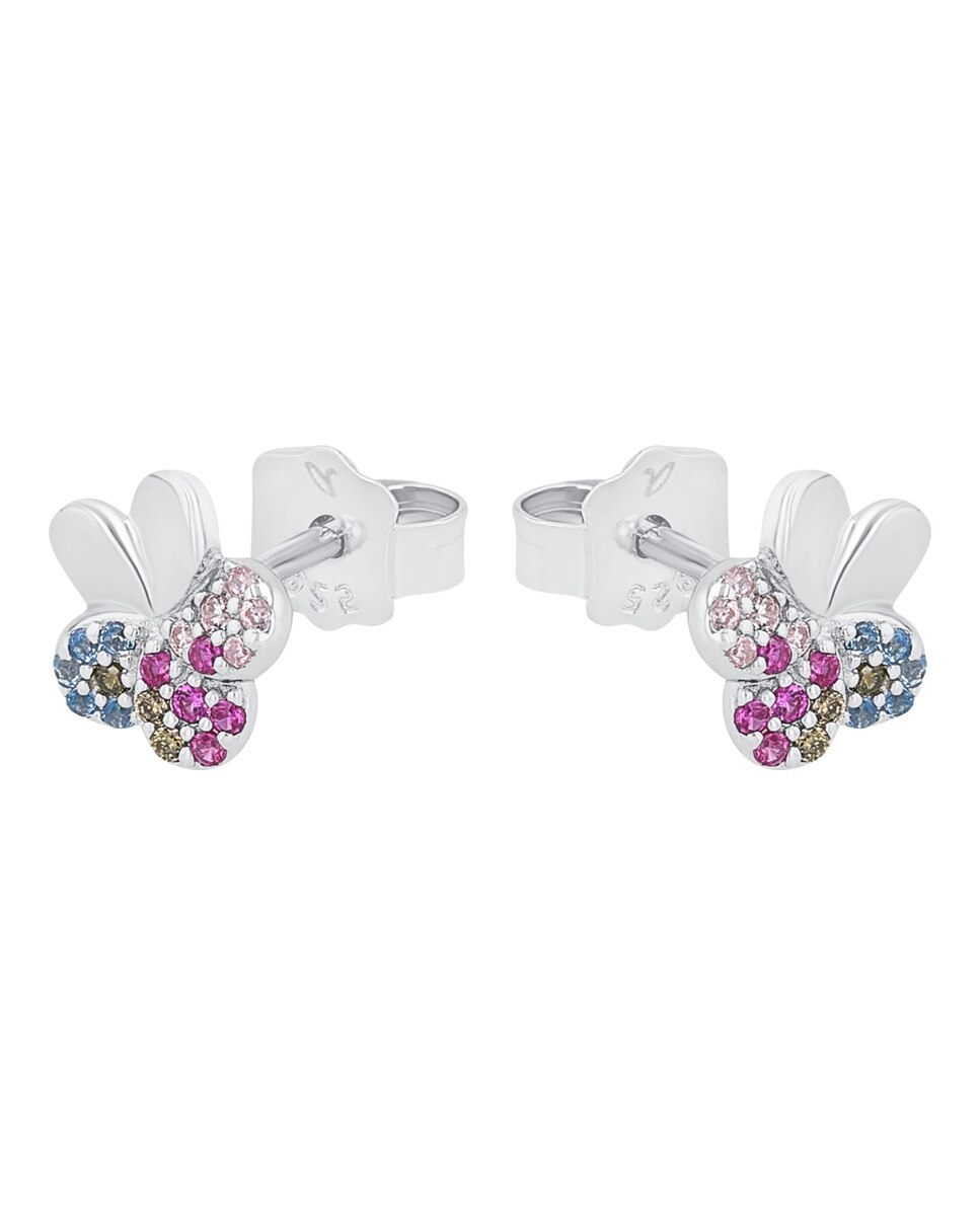 Pendiente de botón para niñas, plata de ley 925 | flor - Lily Princesa - Plata Plata-5