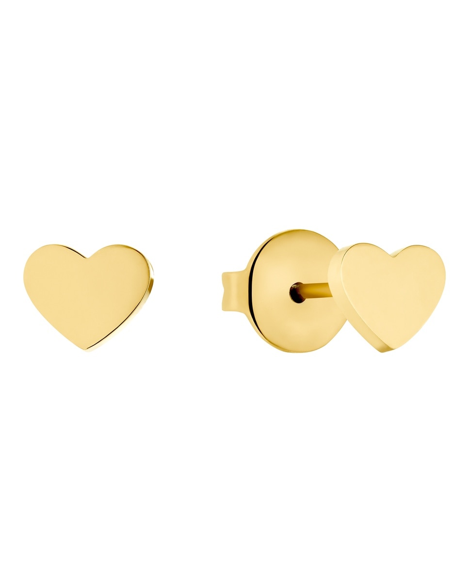 Imagen 0 de Pendiente de botón para niñas, acero inoxidable | corazón Oro