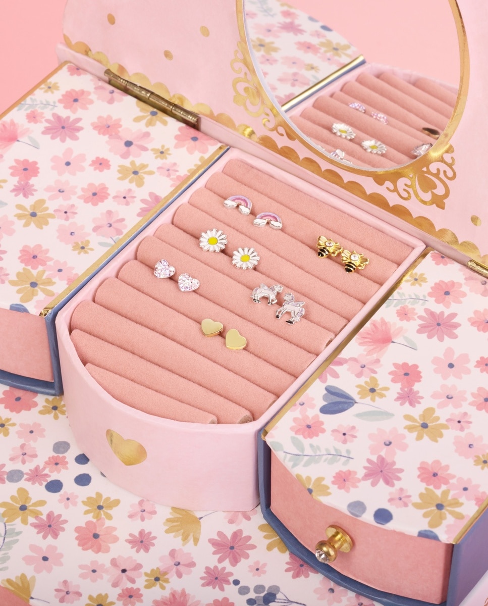 Pendiente de botón para niñas, acero inoxidable | corazón - Lily Princesa - Oro Oro-6