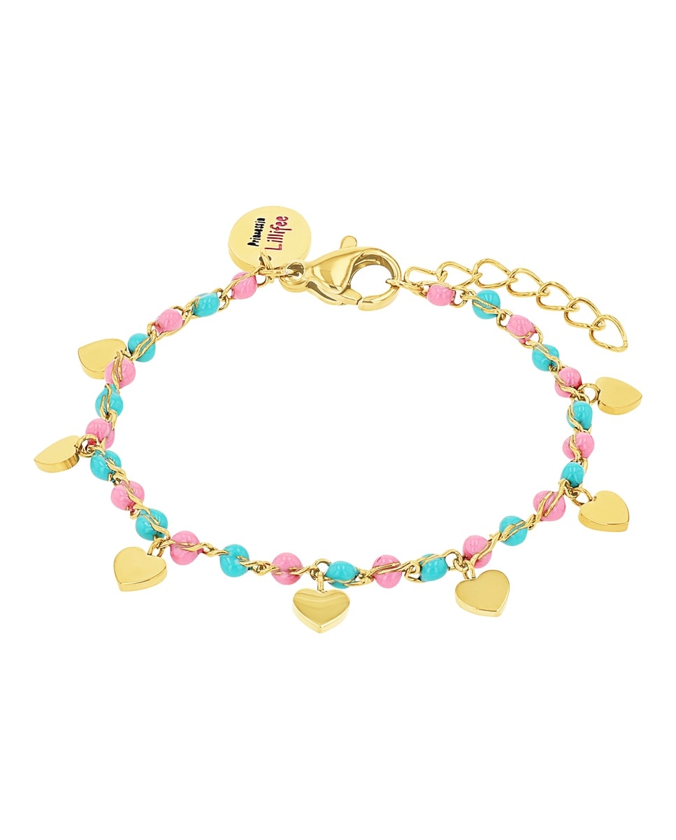Imagen 0 de Pulsera con colgante para niñas, acero inoxidable | corazón Oro