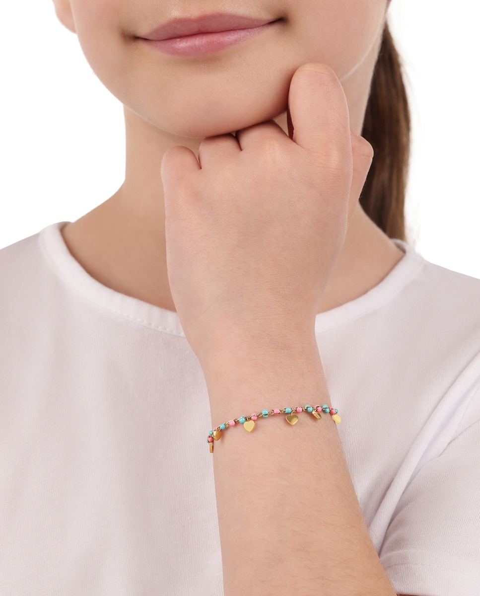 Pulsera con colgante para niñas, acero inoxidable | corazón - Lily Princesa - Oro Oro-4