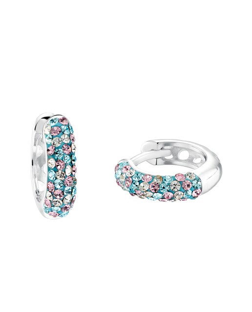 Imagen 0 de Pendientes de niña de plata multicolor con circonitas